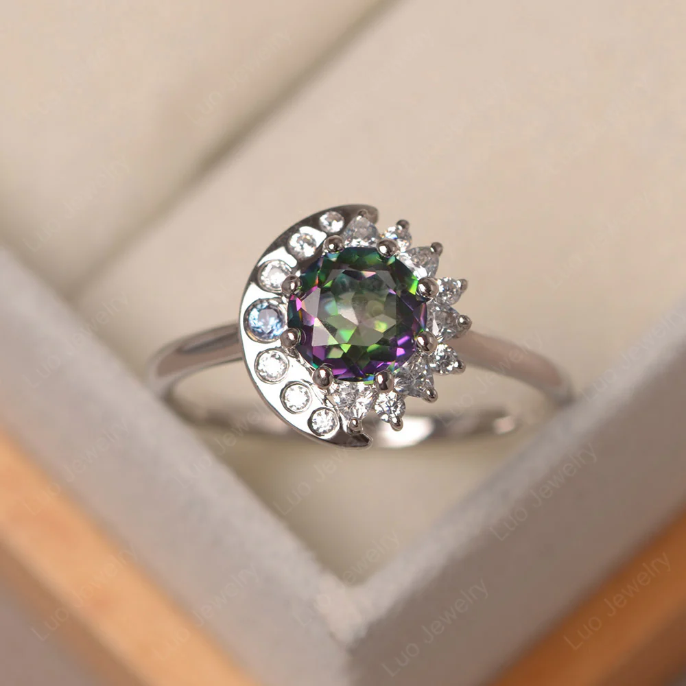 Mystic Topaz Sun and Moon Ring