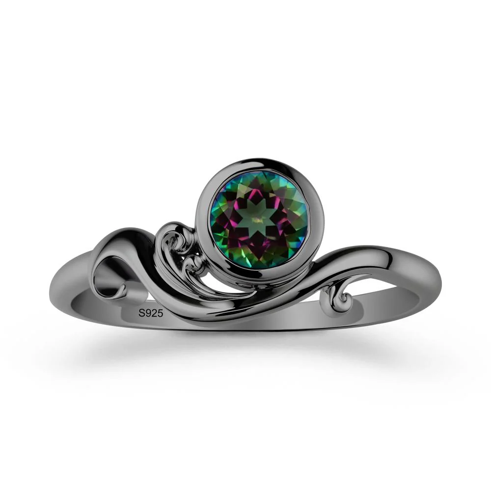 Unique Mystic Topaz Wave Ring