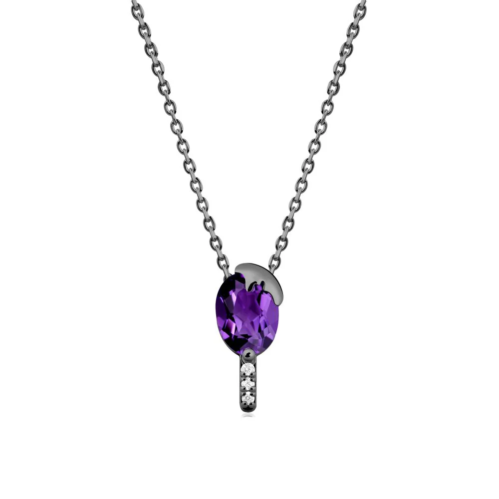 Unique Oval Amethyst Necklace - Image 7