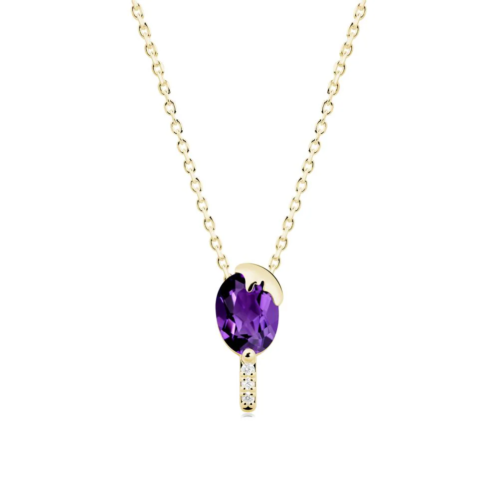Unique Oval Amethyst Necklace - Image 9