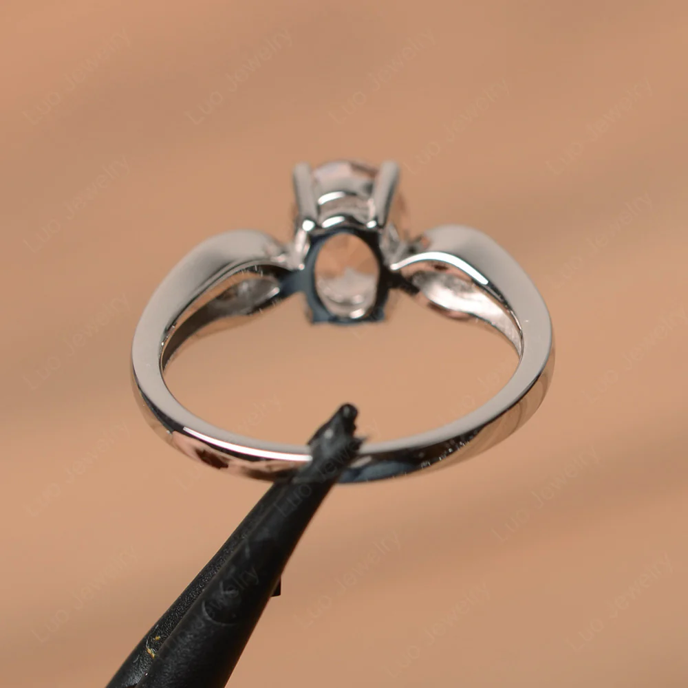 Unique Oval Cut Morganite Ring - Image 3