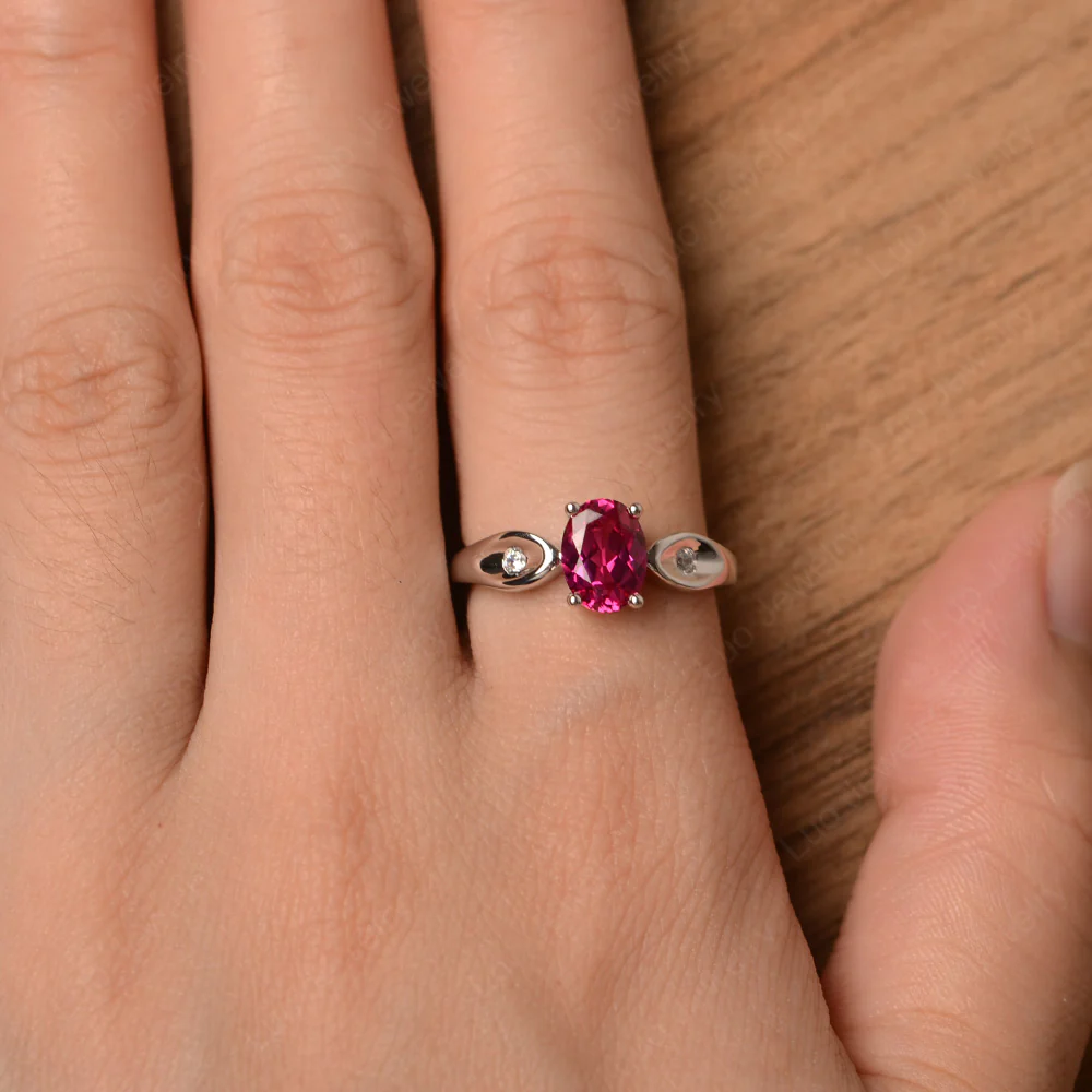 Unique Oval Cut Ruby Ring - Image 4