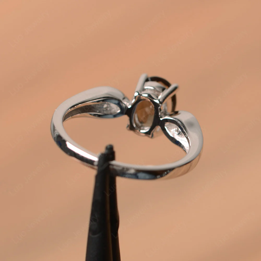 Unique Oval Cut Smoky Quartz Ring - Image 3
