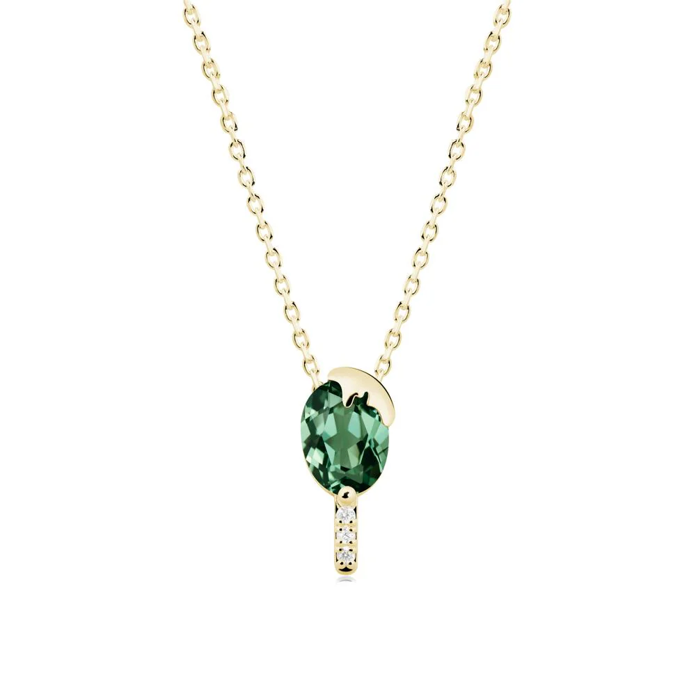 Unique Oval Green Sapphire Necklace - Image 5