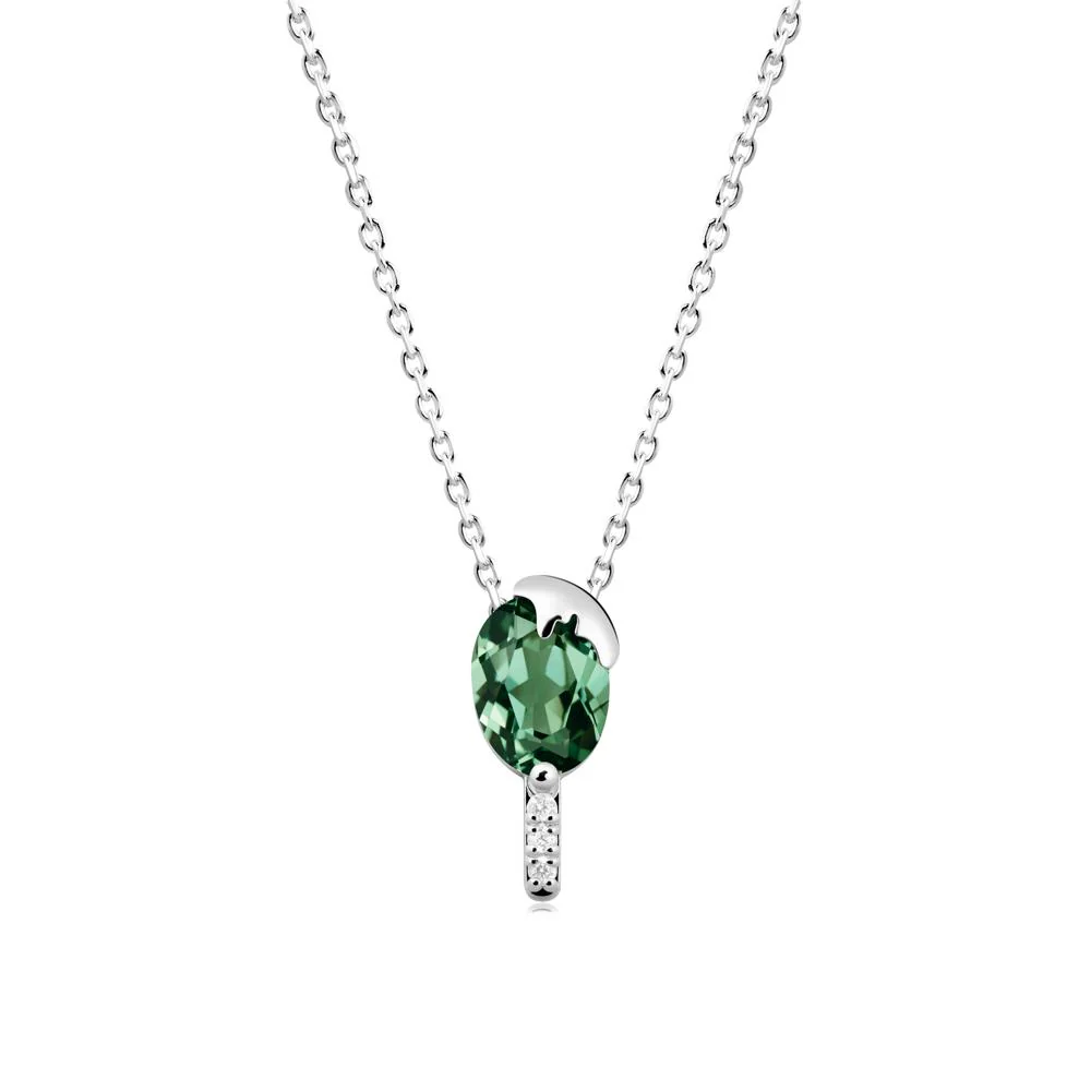 Unique Oval Green Sapphire Necklace - Image 6