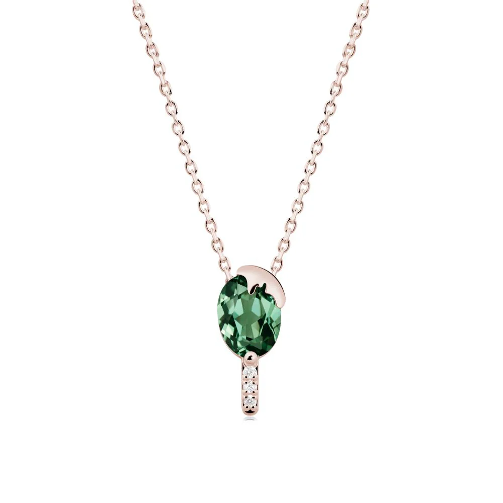 Unique Oval Green Sapphire Necklace - Image 7