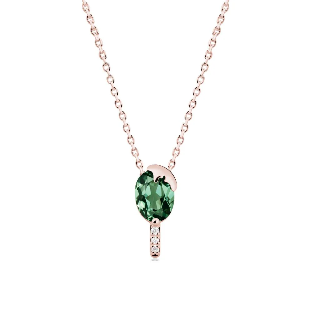 Unique Oval Green Sapphire Necklace - Image 8