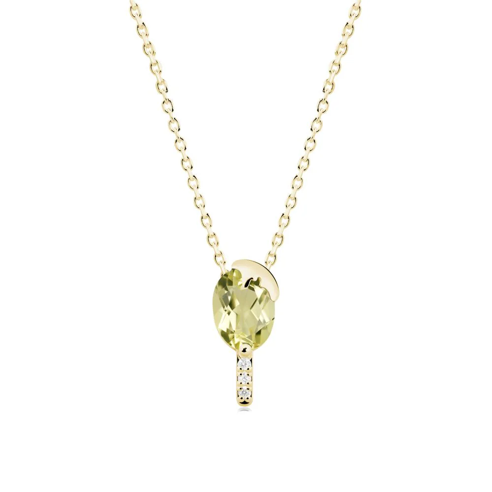 Unique Oval Lemon Quartz Necklace - Image 2