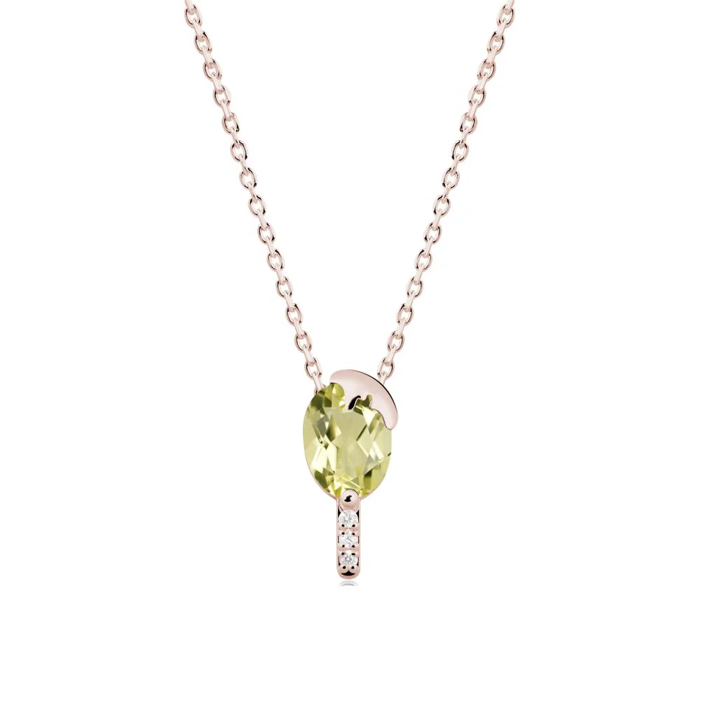 Unique Oval Lemon Quartz Necklace - Image 6
