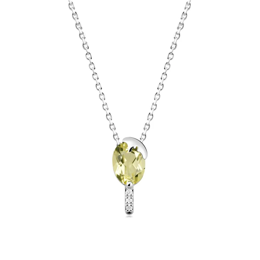 Unique Oval Lemon Quartz Necklace - Image 7