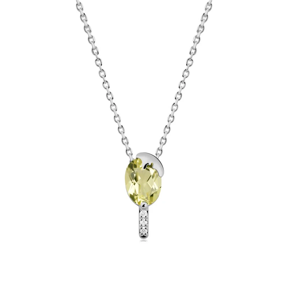 Unique Oval Lemon Quartz Necklace - Image 8