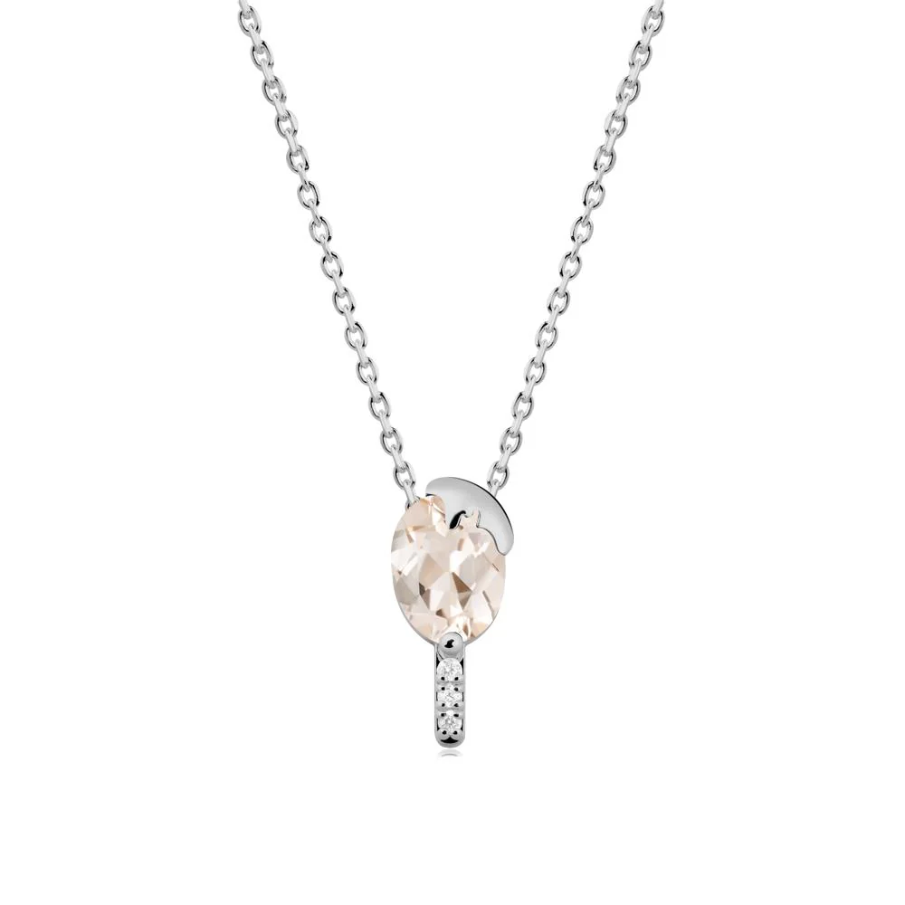 Unique Oval Morganite Necklace