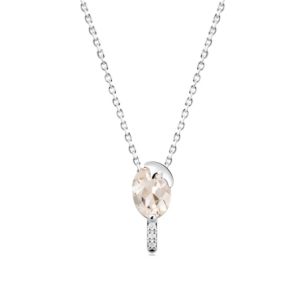 Unique Oval Morganite Necklace - Image 3
