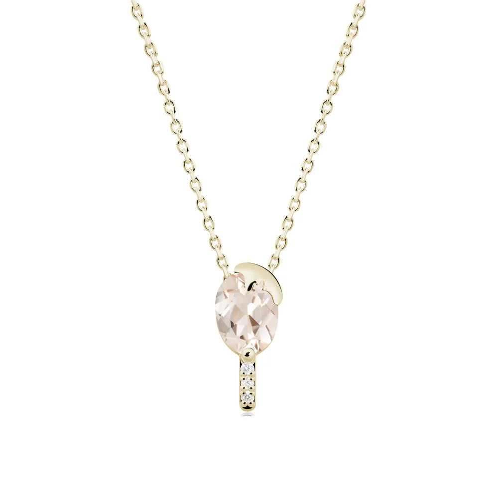 Unique Oval Morganite Necklace - Image 4