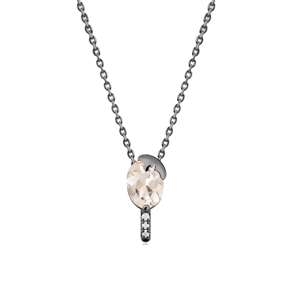Unique Oval Morganite Necklace - Image 6
