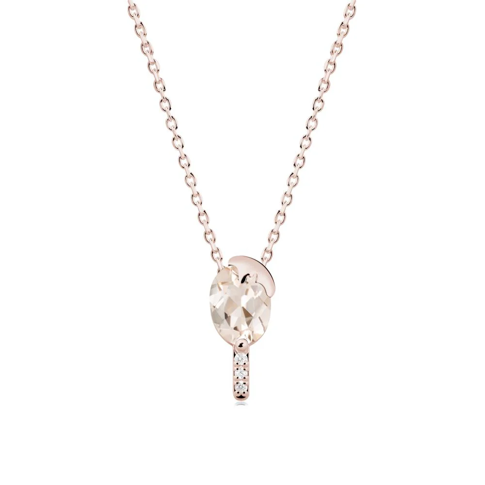 Unique Oval Morganite Necklace - Image 9