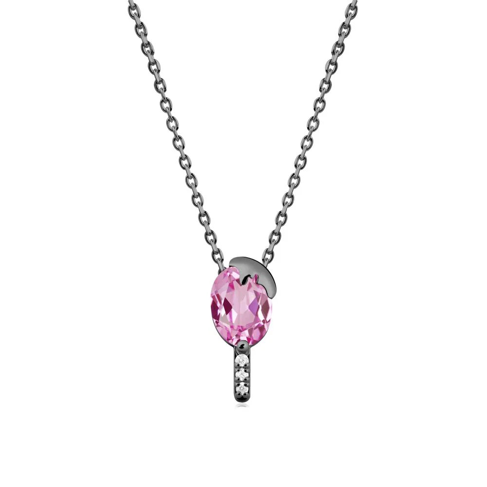 Unique Oval Pink Sapphire Necklace - Image 9