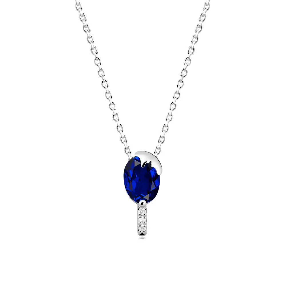 Unique Oval Sapphire Necklace - Image 3