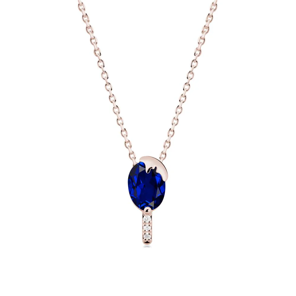 Unique Oval Sapphire Necklace - Image 8