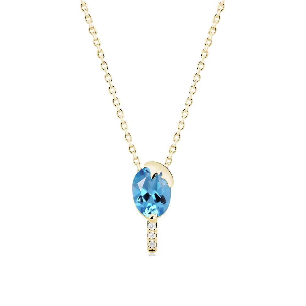 Unique Oval Swiss Blue Topaz Necklace - Image 7