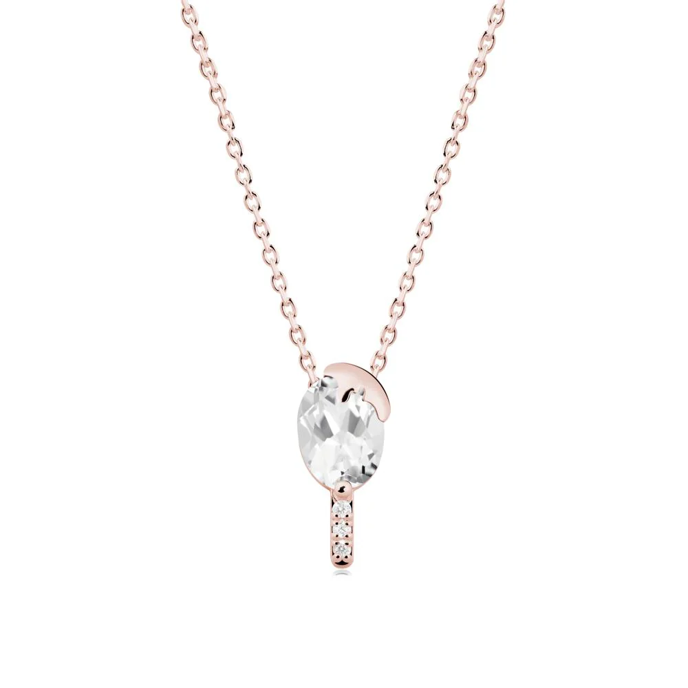 Unique Oval White Topaz Necklace - Image 5