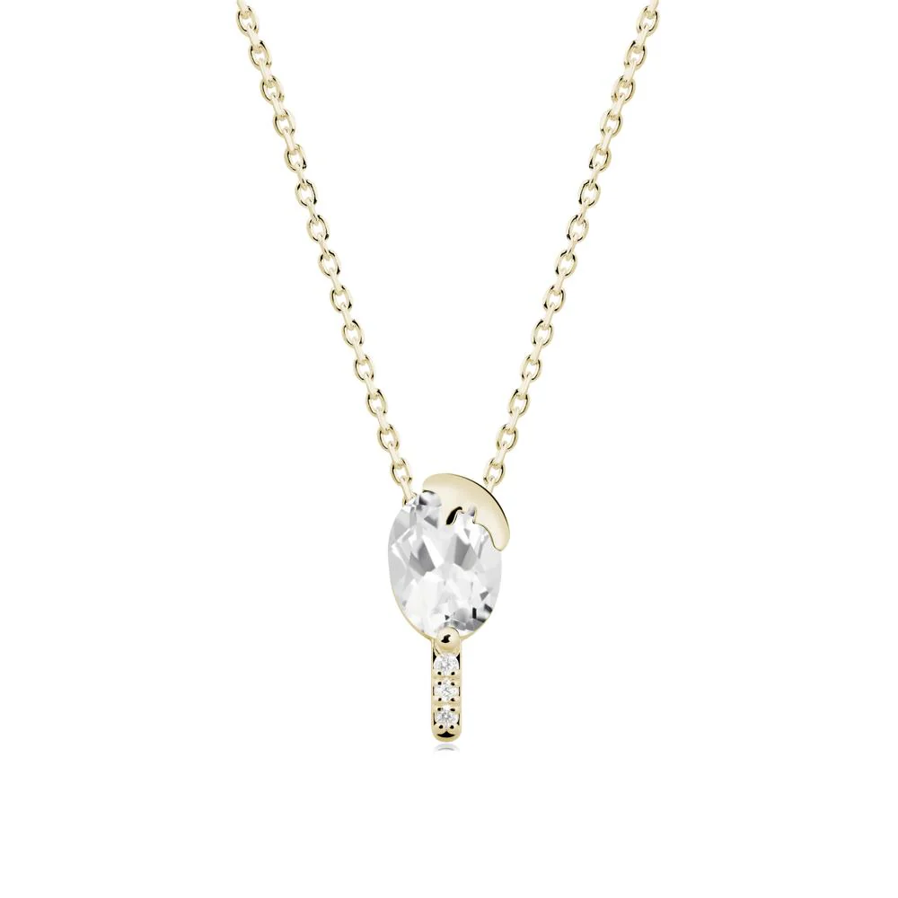 Unique Oval White Topaz Necklace - Image 8