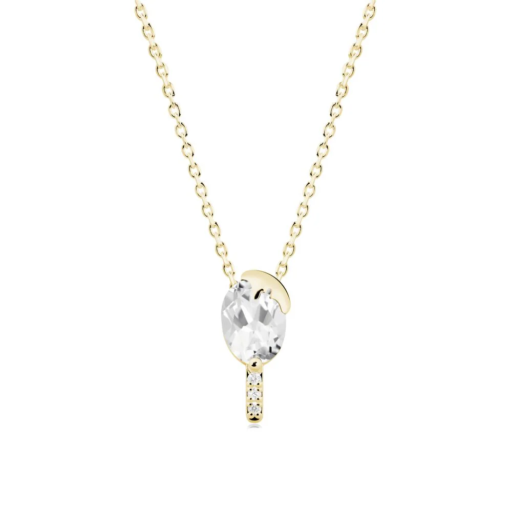 Unique Oval White Topaz Necklace - Image 9