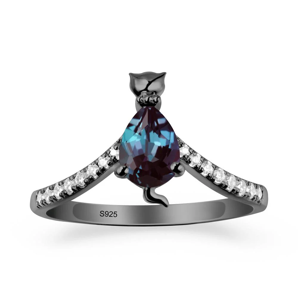 Unique Pear Alexandrite Cat Ring - Image 7
