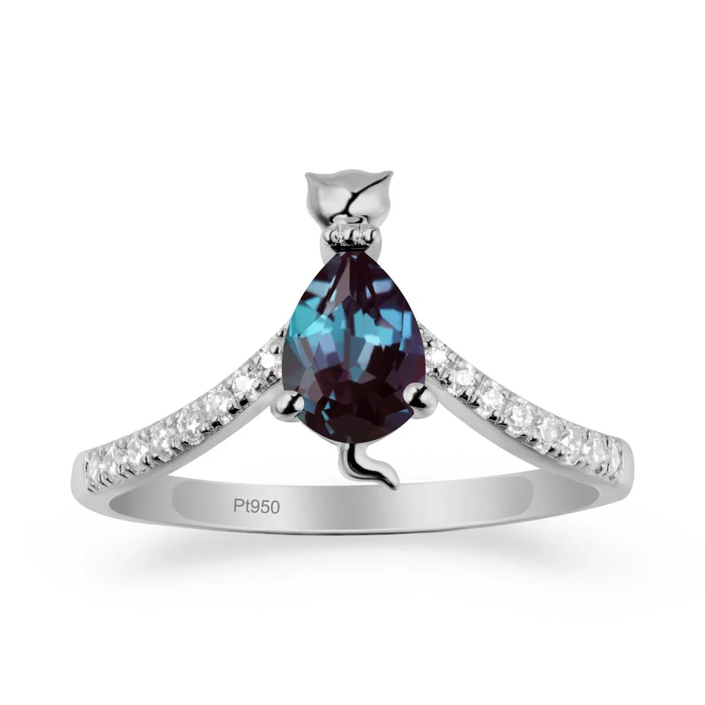 Unique Pear Alexandrite Cat Ring - Image 8