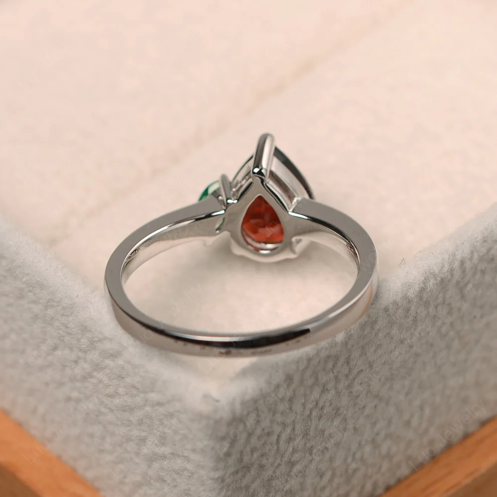 Unique Pear Shaped Garnet Ring - Image 3