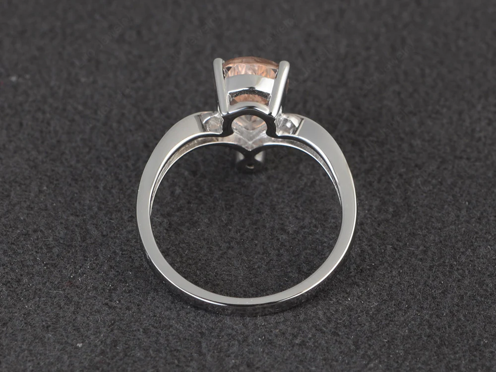 Unique Pear Shaped Morganite Ring Art Deco - Image 3