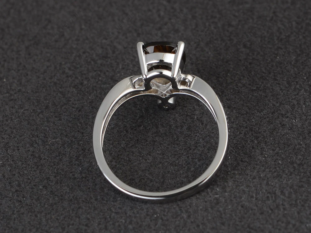 Unique Pear Shaped Smoky Quartz Ring Art Deco - Image 3