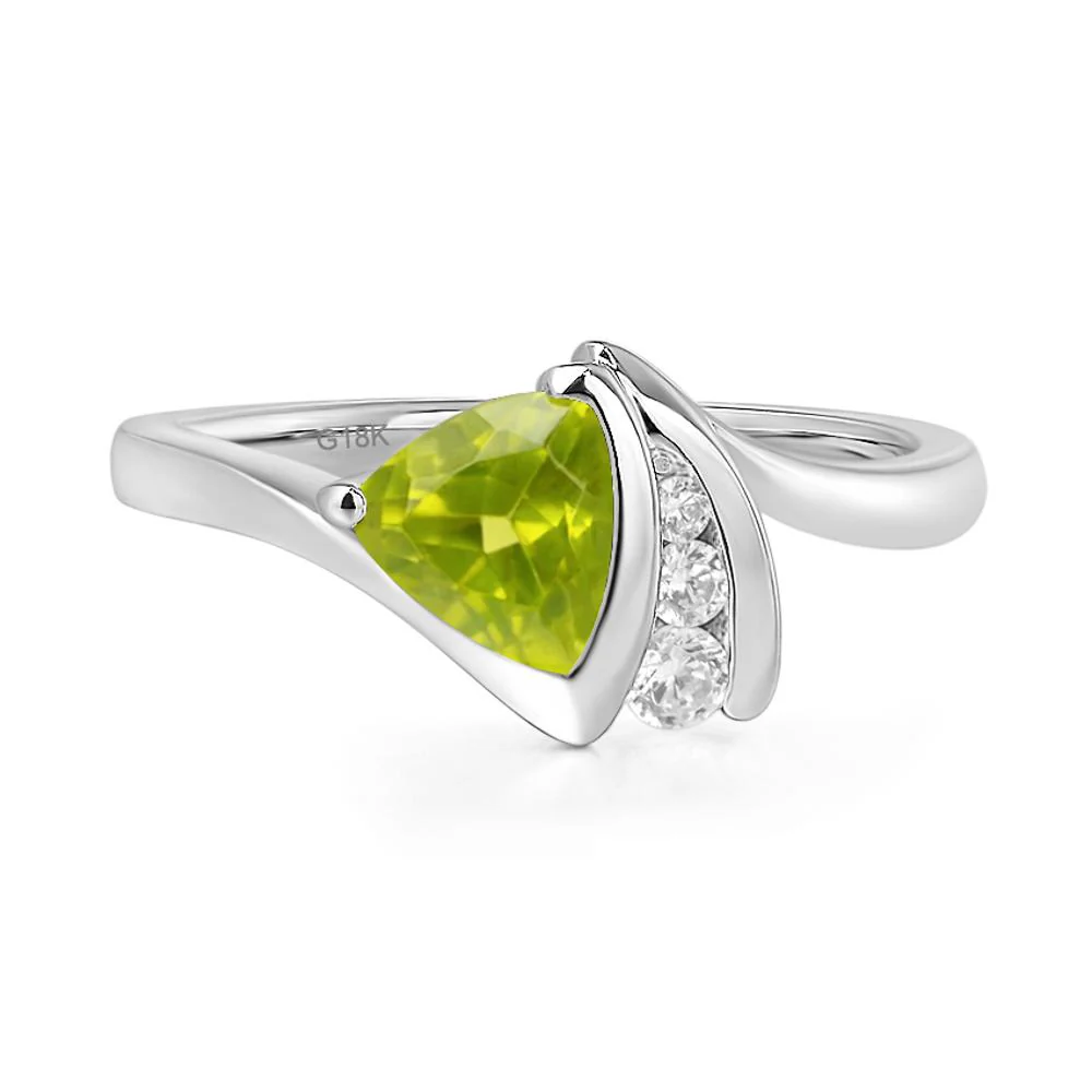 Peridot Trillion Cut Engagement Ring - Image 7