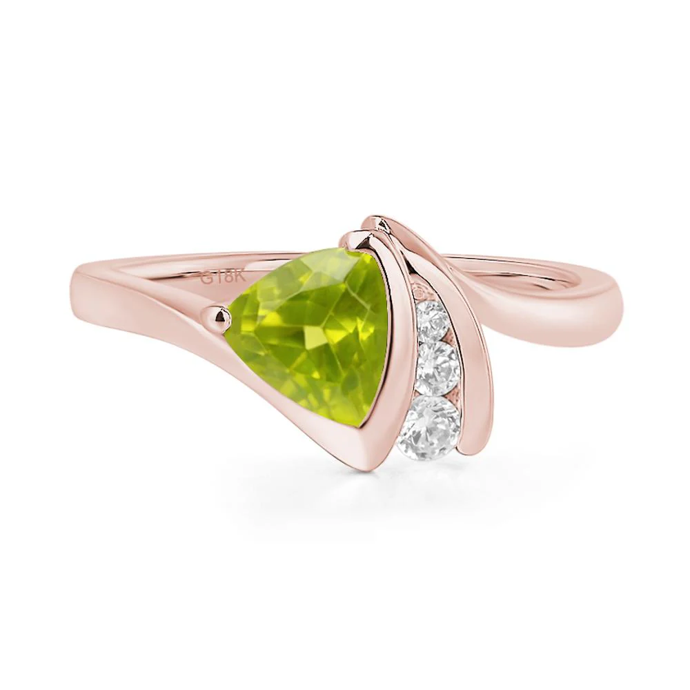Peridot Trillion Cut Engagement Ring - Image 9