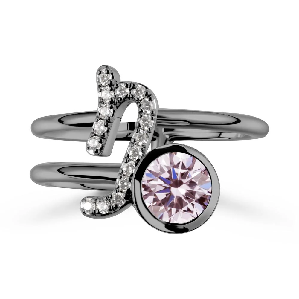Unique Pink Cubic Zirconia Capricorn Zodiac Ring -Steadfast & Enduring - Image 7