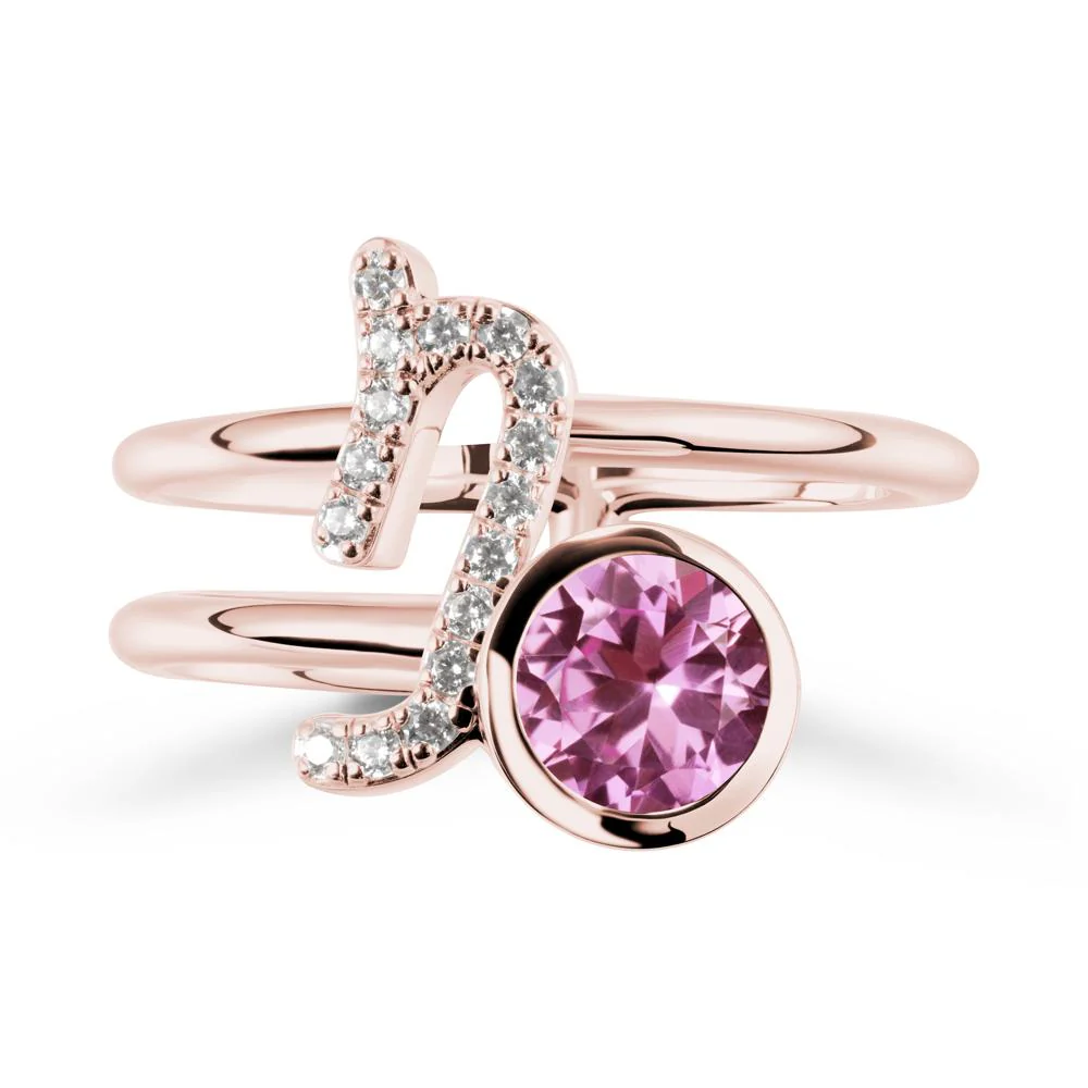 Unique Pink Sapphire Capricorn Zodiac Ring -Steadfast & Enduring - Image 5