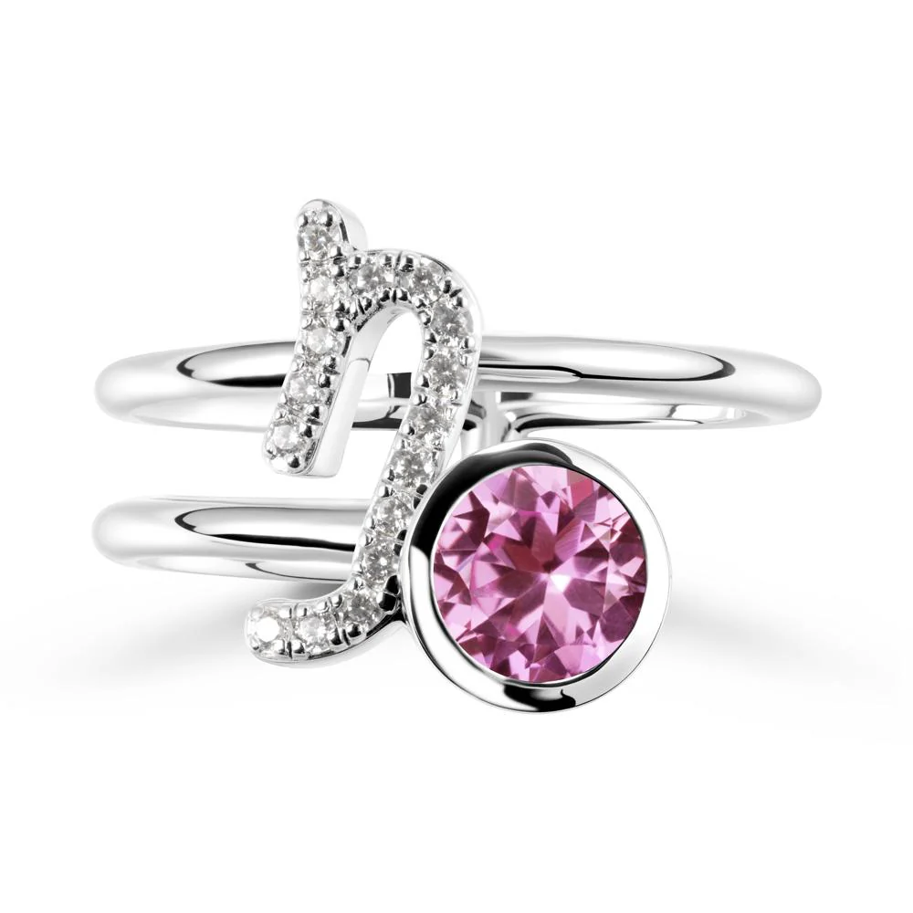 Unique Pink Sapphire Capricorn Zodiac Ring -Steadfast & Enduring - Image 6