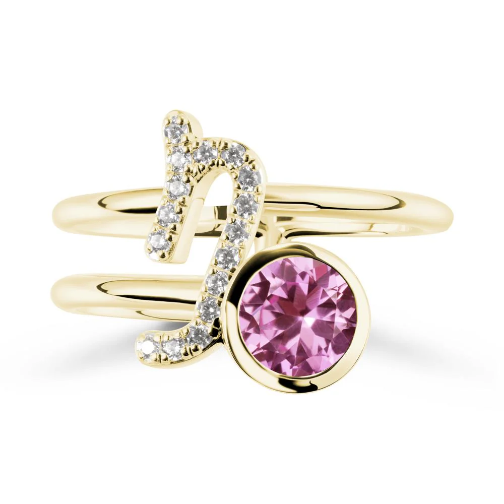 Unique Pink Sapphire Capricorn Zodiac Ring -Steadfast & Enduring - Image 7