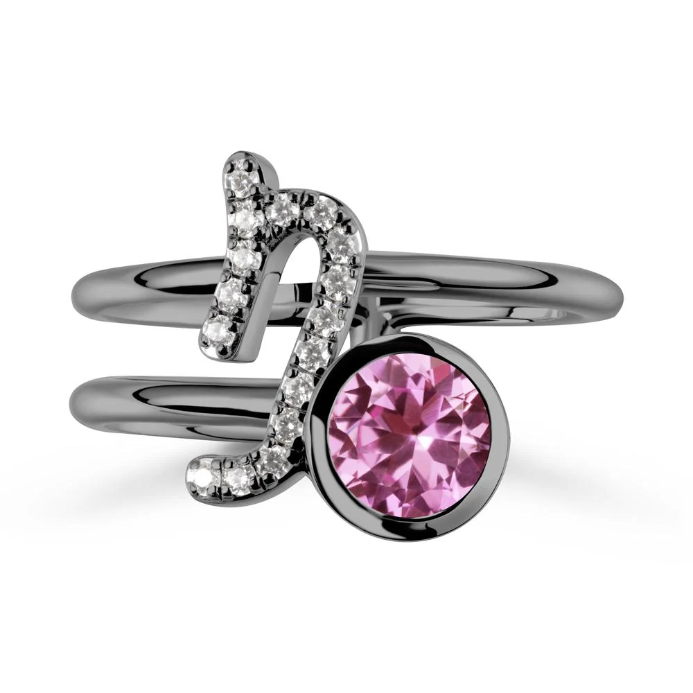 Unique Pink Sapphire Capricorn Zodiac Ring -Steadfast & Enduring - Image 8