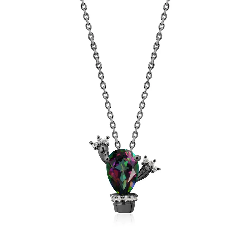 Unique Potted Plant Theme Mystic Topaz Pendant Necklace - Image 7