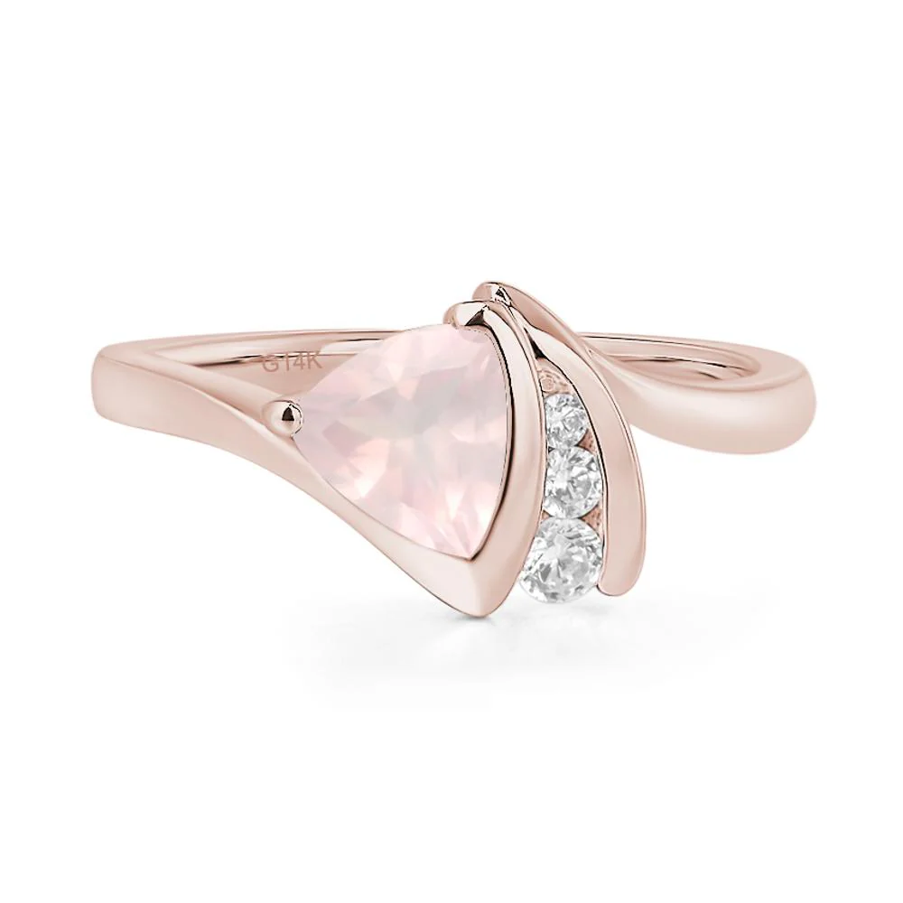 Rose Quartz Trillion Cut Ring - Image 5