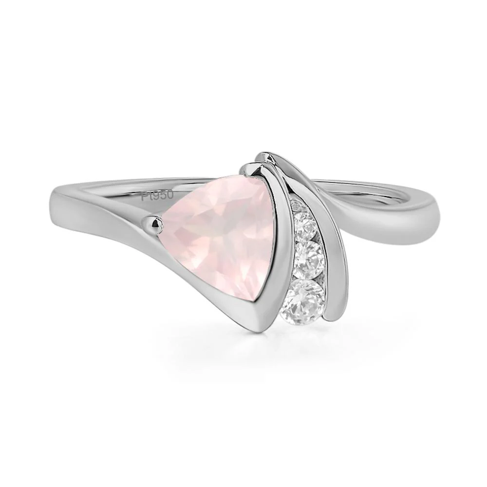 Rose Quartz Trillion Cut Ring - Image 6