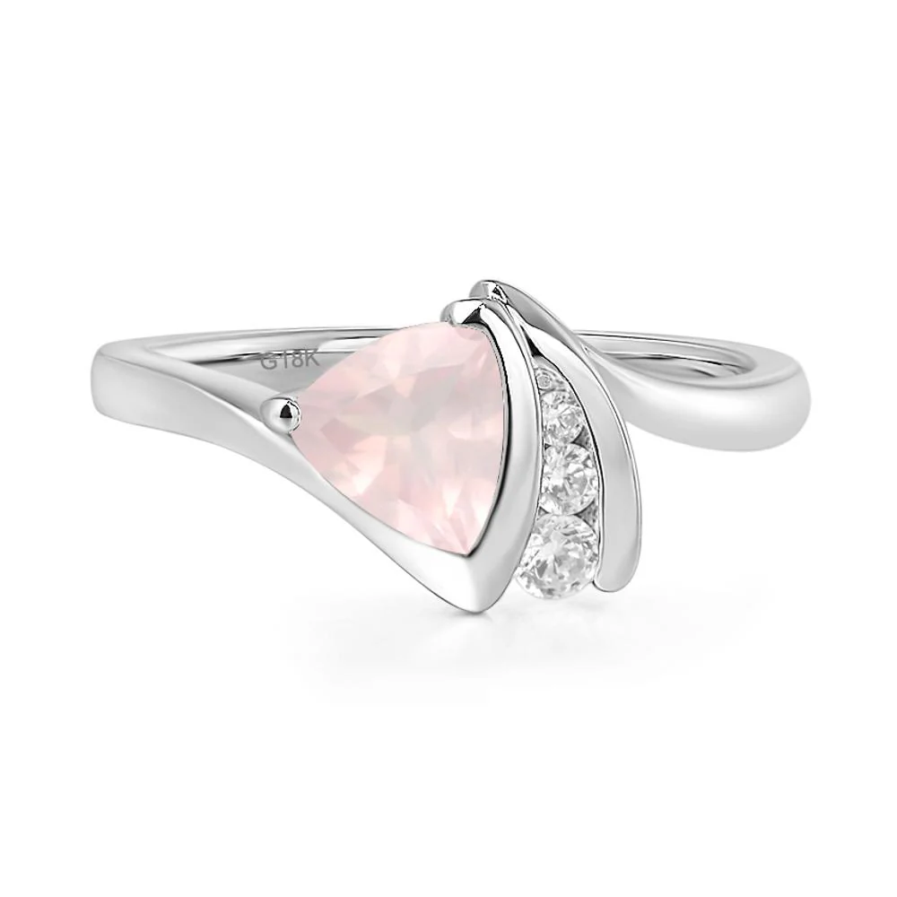 Rose Quartz Trillion Cut Ring - Image 7