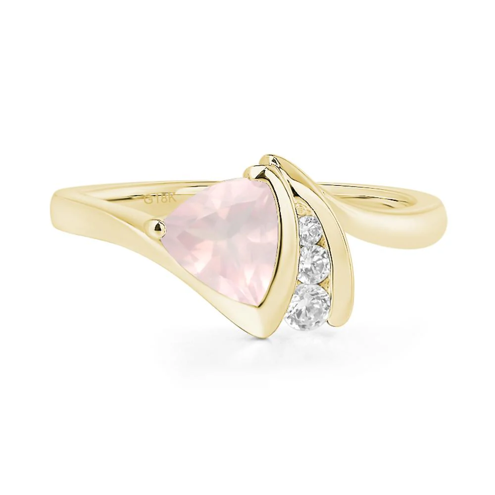 Rose Quartz Trillion Cut Ring - Image 8