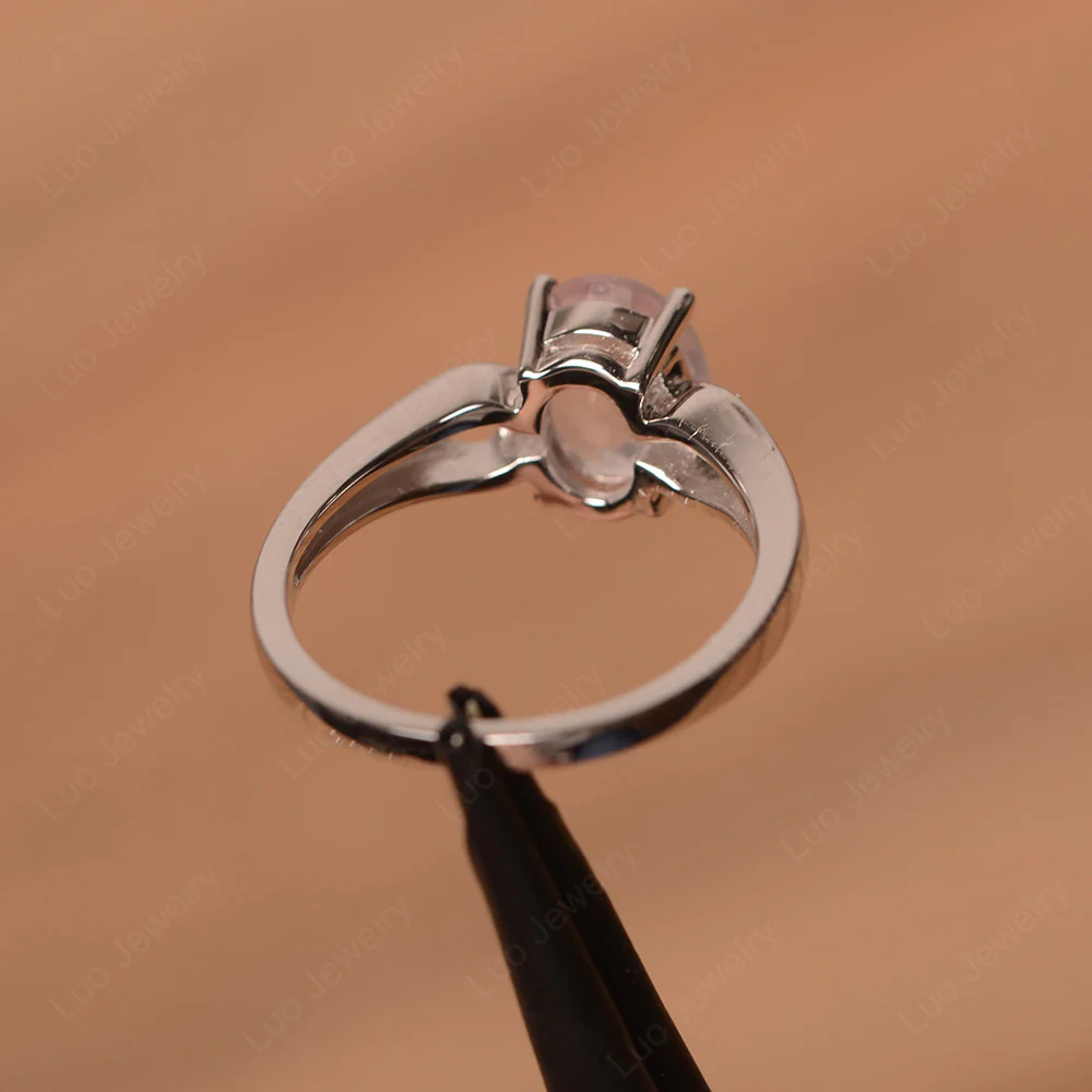 Rose Quartz Oval Cut Engagement Ring - Image 3