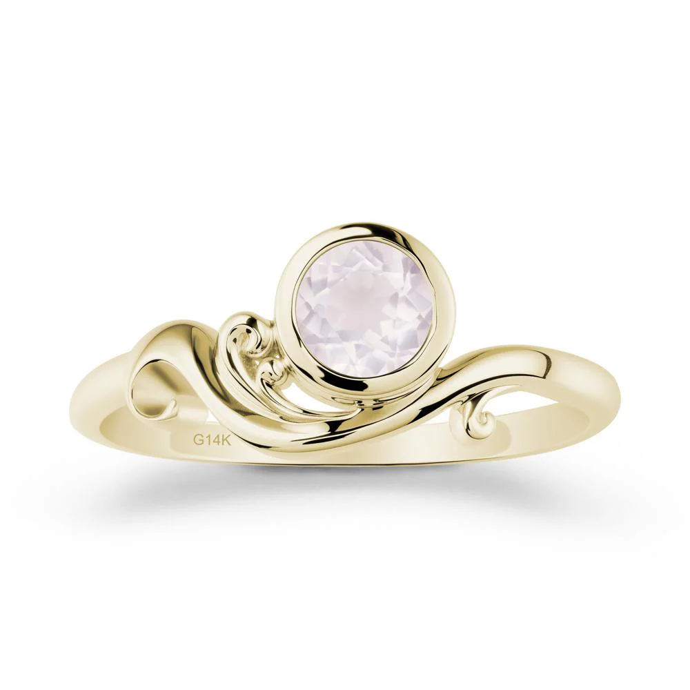 Unique Rose Quartz Wave Ring - Image 3