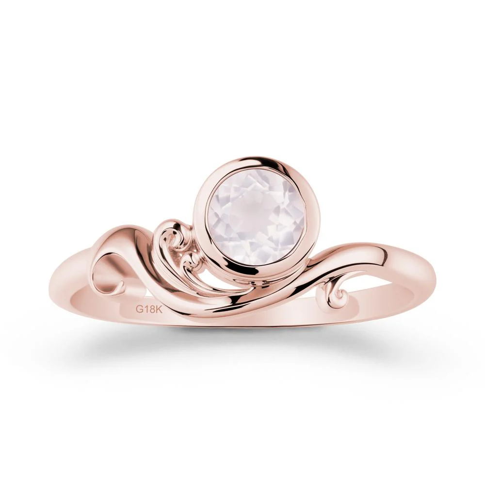 Unique Rose Quartz Wave Ring - Image 4