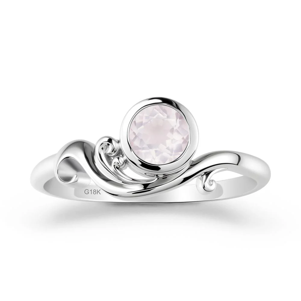 Unique Rose Quartz Wave Ring - Image 5