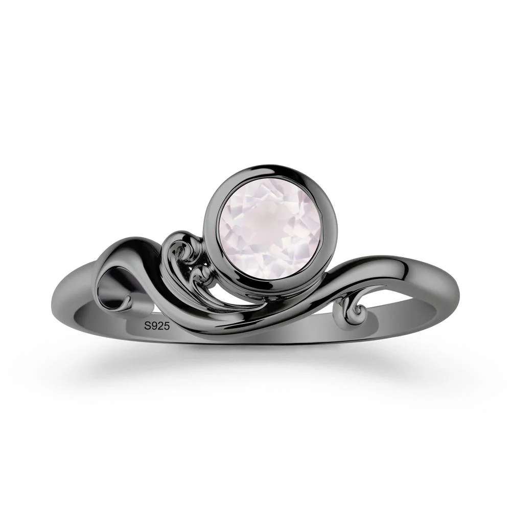 Unique Rose Quartz Wave Ring - Image 7