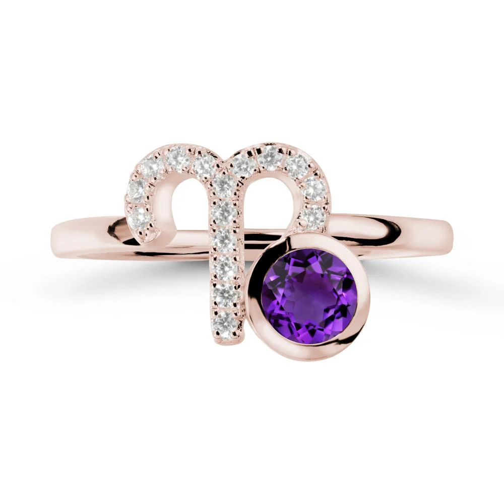 Unique Round Amethyst Ring In Sterlling Silver - Image 2